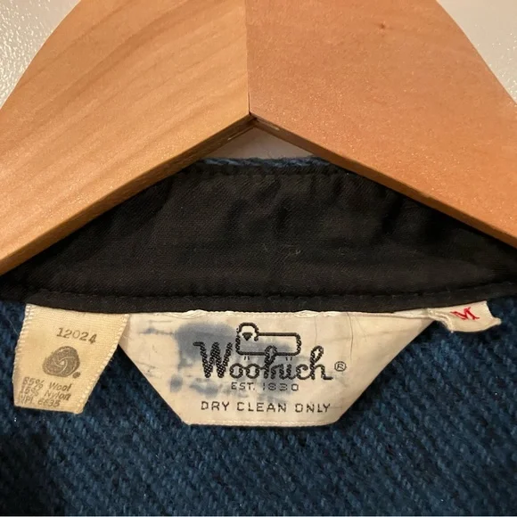 Vintage Woolrich Wool Shirt Jacket | Women’s Button-Front Shacket Blue/Green M - Picture 5 of 5